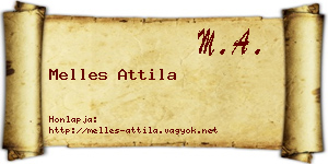 Melles Attila névjegykártya